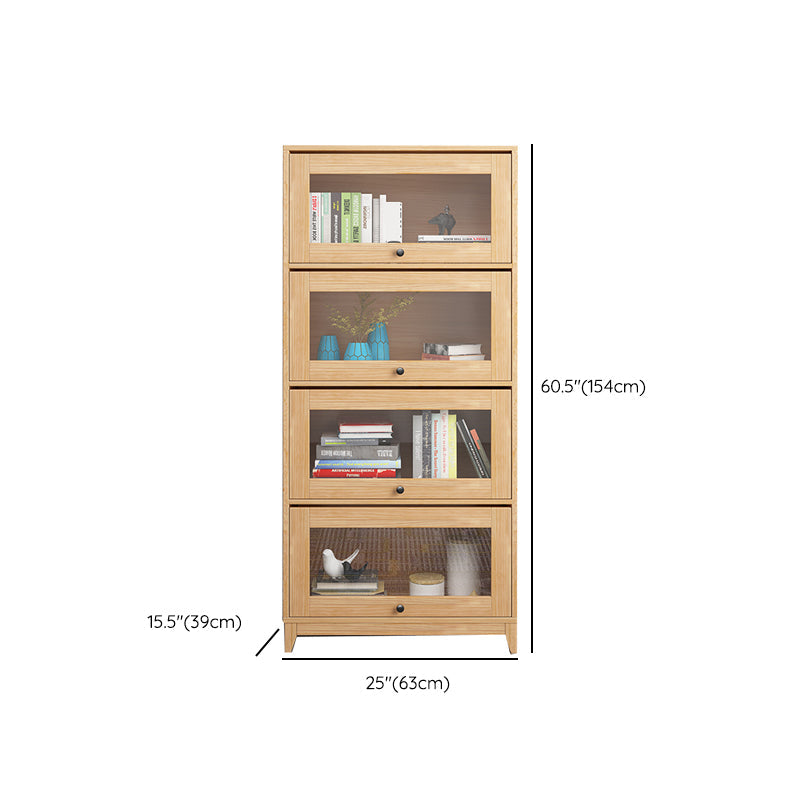 Scandinavian Closed Back Book Shelf Standard Wooden Bookcase