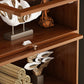 Closed Back Bamboo Bookcase Standard Modern Bookshelf with Cabinets