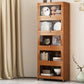 Closed Back Bamboo Bookcase Standard Modern Bookshelf with Cabinets