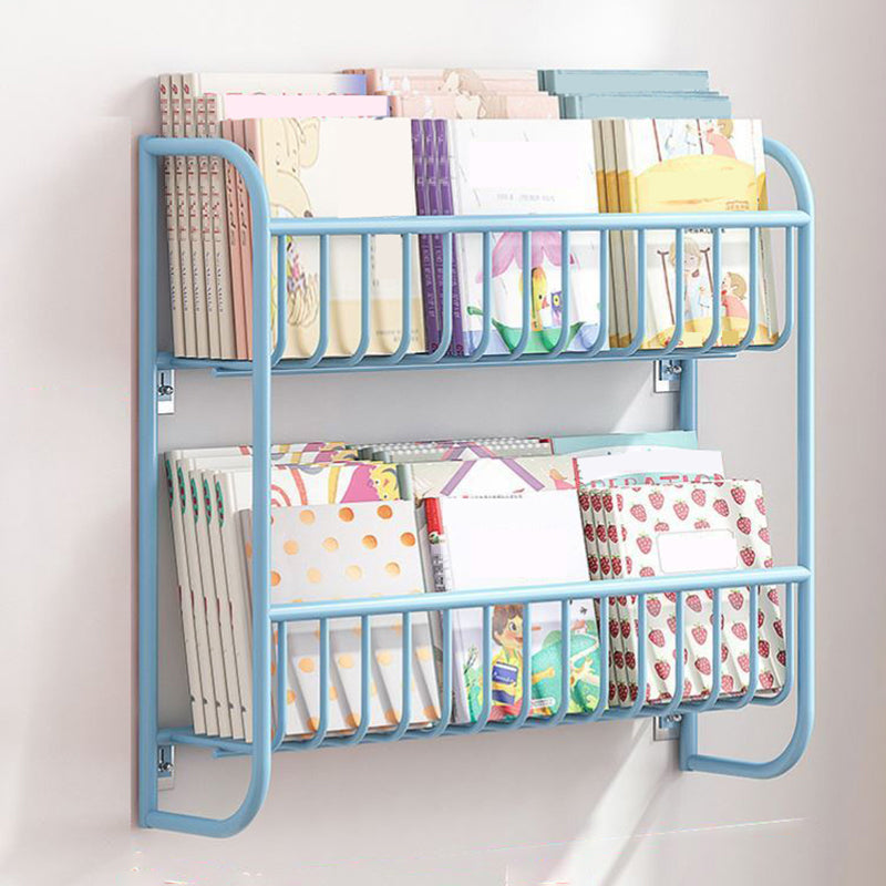 Metal Floating Bookshelf Closed Back Contemporary Bookcase with Shelves