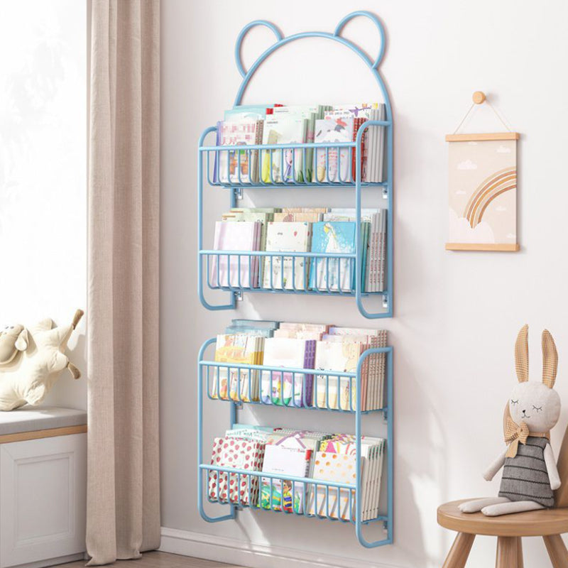 Metal Floating Bookshelf Closed Back Contemporary Bookcase with Shelves