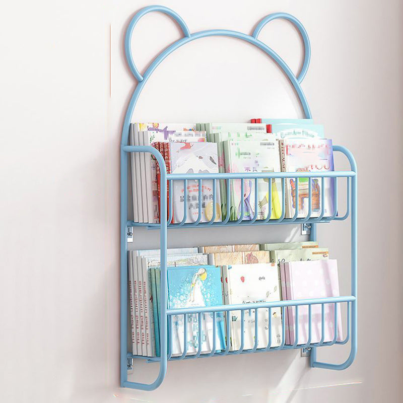 Metal Floating Bookshelf Closed Back Contemporary Bookcase with Shelves