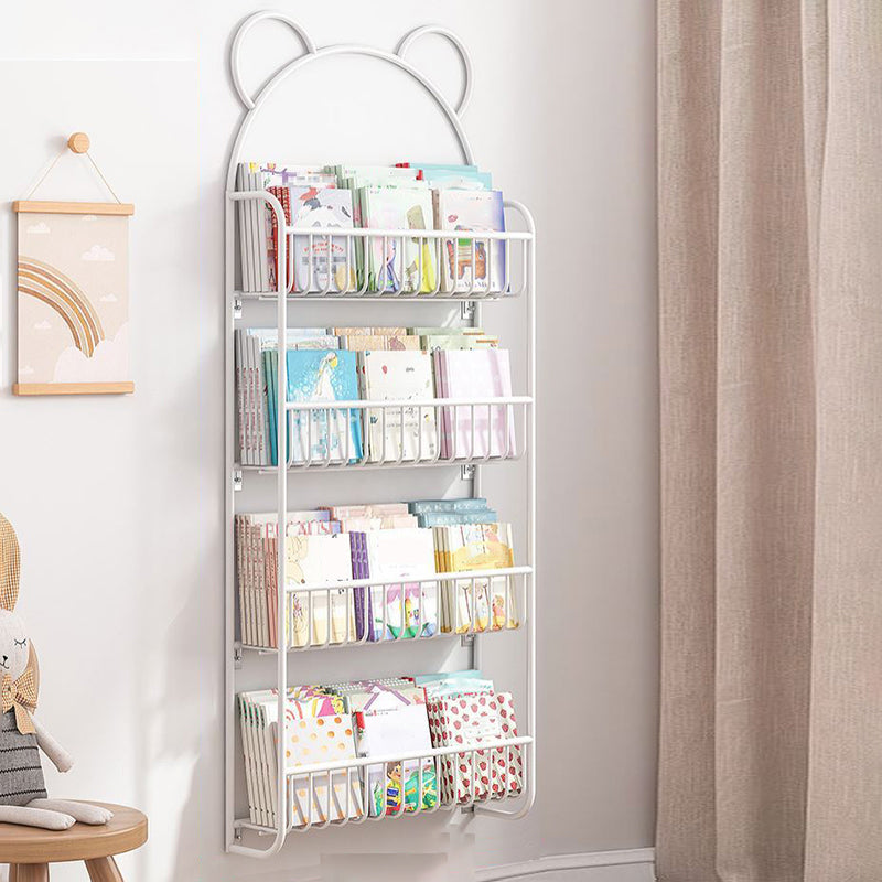 Metal Floating Bookshelf Closed Back Contemporary Bookcase with Shelves