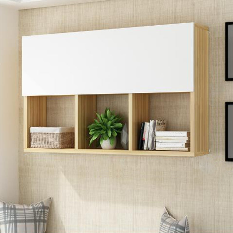 Wood Closed Back Bookshelf Floating Contemporary Bookcase with Shelves