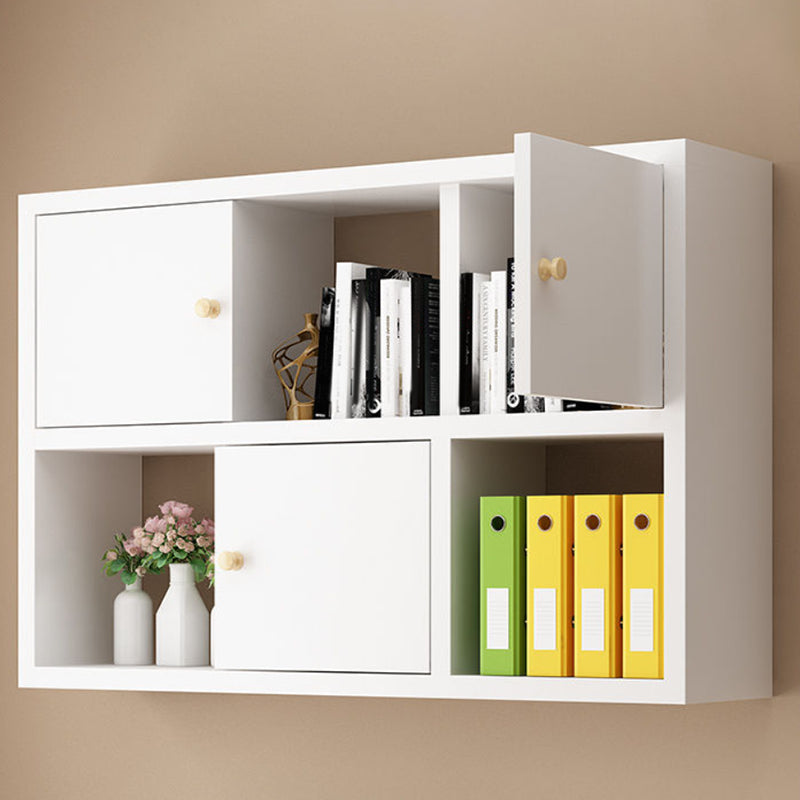 Wood Closed Back Bookshelf Floating Contemporary Bookcase with Shelves
