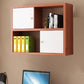 Wood Closed Back Bookshelf Floating Contemporary Bookcase with Shelves