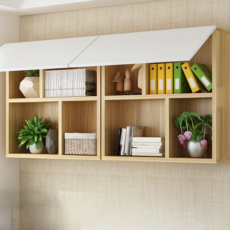 Wood Closed Back Bookshelf Floating Contemporary Bookcase with Shelves