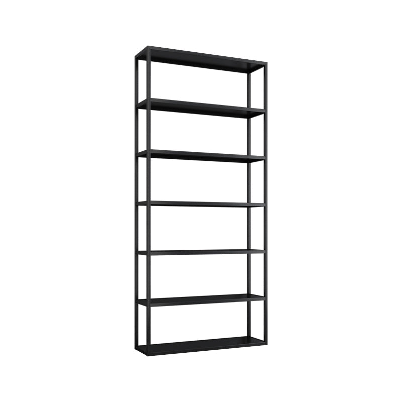 Scandinavian Open Back Standard Bookshelf Metal Shelves Included Bookcase Black Clearhalo 'Bookcases' 'furn' 'furn_bookcases' 'Furniture' 'Office Furniture' 6860682