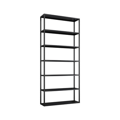 Scandinavian Open Back Standard Bookshelf Metal Shelves Included Bookcase Black Clearhalo 'Bookcases' 'furn' 'furn_bookcases' 'Furniture' 'Office Furniture' 6860682