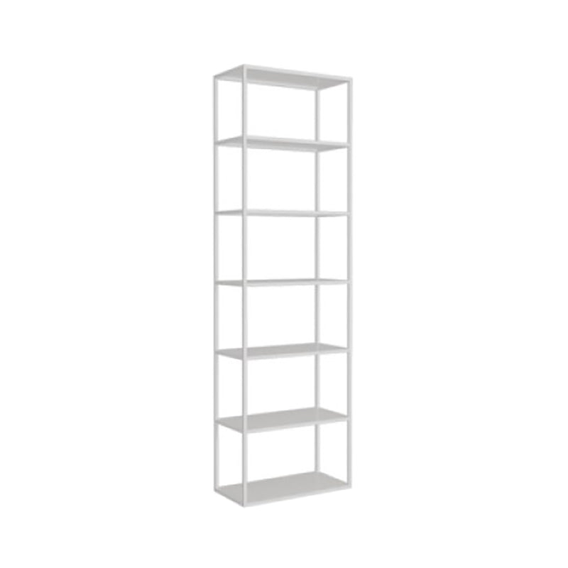 Scandinavian Open Back Standard Bookshelf Metal Shelves Included Bookcase 24"L x 10"W x 71"H White Clearhalo 'Bookcases' 'furn' 'furn_bookcases' 'Furniture' 'Office Furniture' 6860684