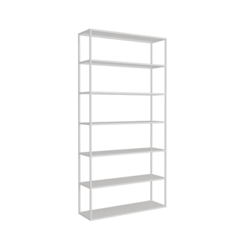 Scandinavian Open Back Standard Bookshelf Metal Shelves Included Bookcase 39"L x 10"W x 71"H White Clearhalo 'Bookcases' 'furn' 'furn_bookcases' 'Furniture' 'Office Furniture' 6860688