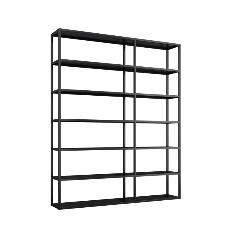 Scandinavian Open Back Standard Bookshelf Metal Shelves Included Bookcase Black Clearhalo 'Bookcases' 'furn' 'furn_bookcases' 'Furniture' 'Office Furniture' 6860691