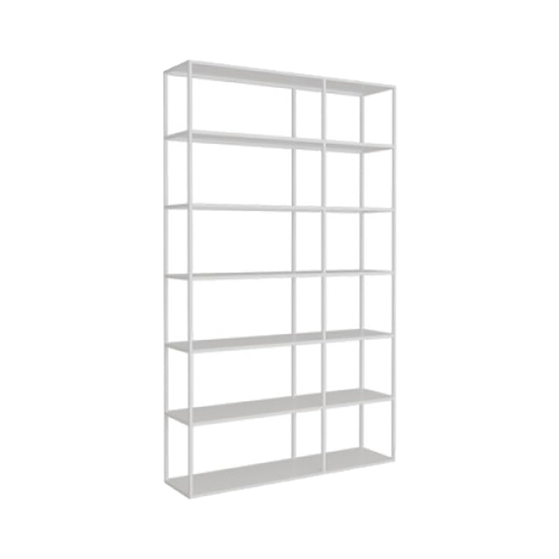 Scandinavian Open Back Standard Bookshelf Metal Shelves Included Bookcase 47"L x 10"W x 71"H White Clearhalo 'Bookcases' 'furn' 'furn_bookcases' 'Furniture' 'Office Furniture' 6860693