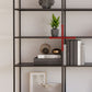 Scandinavian Open Back Standard Bookshelf Metal Shelves Included Bookcase Clearhalo 'Bookcases' 'furn' 'furn_bookcases' 'Furniture' 'Office Furniture' 6860696