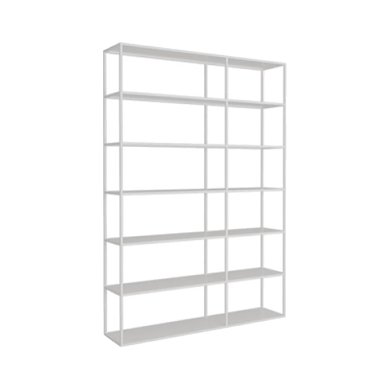 Scandinavian Open Back Standard Bookshelf Metal Shelves Included Bookcase 55"L x 10"W x 71"H White Clearhalo 'Bookcases' 'furn' 'furn_bookcases' 'Furniture' 'Office Furniture' 6860697