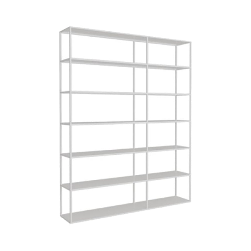 Scandinavian Open Back Standard Bookshelf Metal Shelves Included Bookcase 63"L x 9.8"W x 70.9"H White Clearhalo 'Bookcases' 'furn' 'furn_bookcases' 'Furniture' 'Office Furniture' 6860701