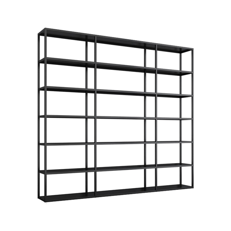Scandinavian Open Back Standard Bookshelf Metal Shelves Included Bookcase 71"L x 10"W x 71"H Black Clearhalo 'Bookcases' 'furn' 'furn_bookcases' 'Furniture' 'Office Furniture' 6860703
