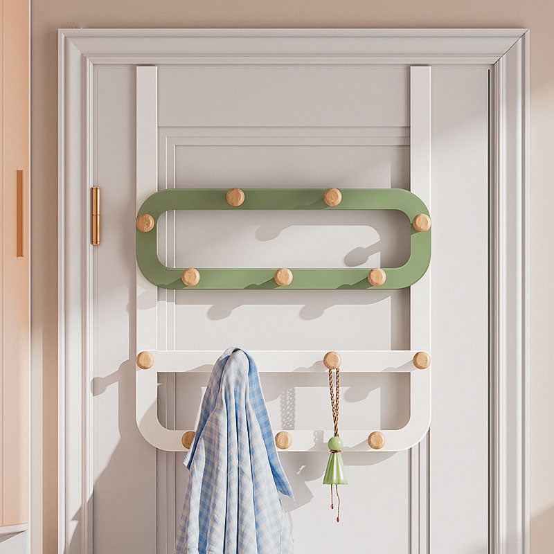 Metal Coat Hanger Contemporary Simple Home Wall Hanging Coat Rack White-Green 1 Piece Clearhalo 'Entry & Mudroom Furniture' 'furn' 'furn_hall_tree_coat_racks' 'Furniture' 'Hall Trees & Coat Racks' 'hall_tree_coat_racks' 6860753