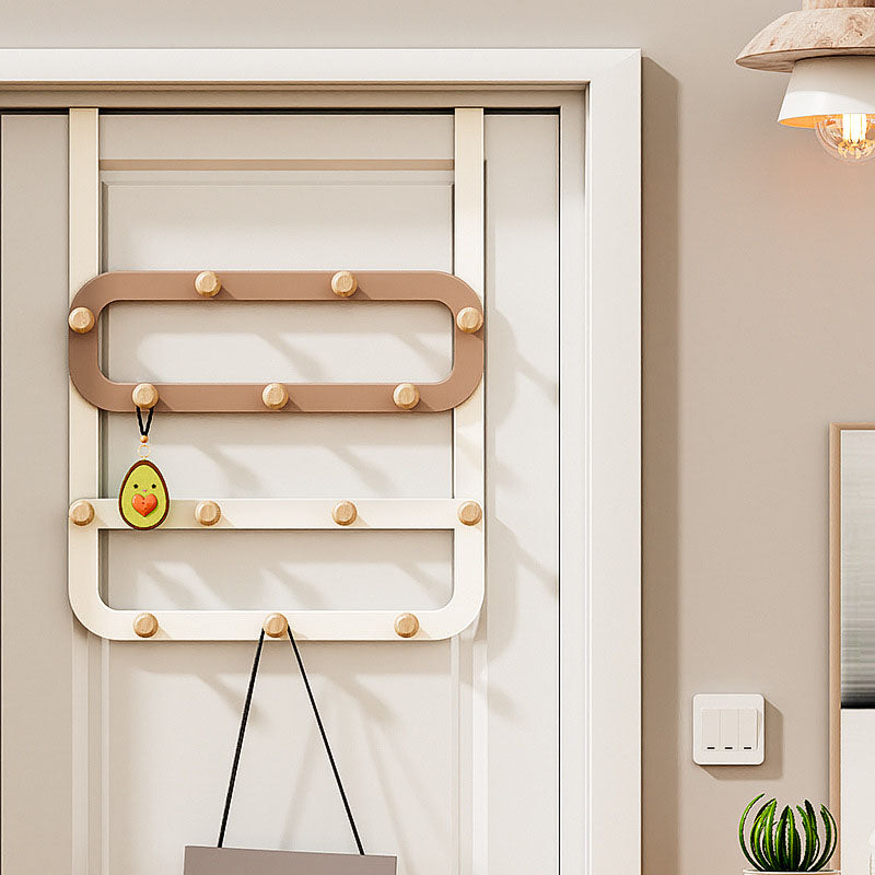 Metal Coat Hanger Contemporary Simple Home Wall Hanging Coat Rack White-Brown 1 Piece Clearhalo 'Entry & Mudroom Furniture' 'furn' 'furn_hall_tree_coat_racks' 'Furniture' 'Hall Trees & Coat Racks' 'hall_tree_coat_racks' 6860757