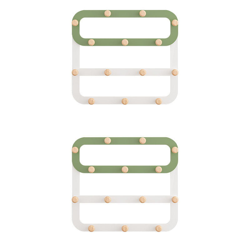 Metal Coat Hanger Contemporary Simple Home Wall Hanging Coat Rack Green 2 Piece Set Clearhalo 'Entry & Mudroom Furniture' 'furn' 'furn_hall_tree_coat_racks' 'Furniture' 'Hall Trees & Coat Racks' 'hall_tree_coat_racks' 6860765