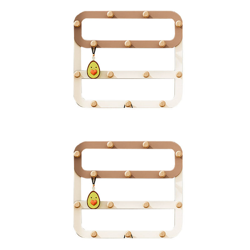 Metal Coat Hanger Contemporary Simple Home Wall Hanging Coat Rack Brown 2 Piece Set Clearhalo 'Entry & Mudroom Furniture' 'furn' 'furn_hall_tree_coat_racks' 'Furniture' 'Hall Trees & Coat Racks' 'hall_tree_coat_racks' 6860768