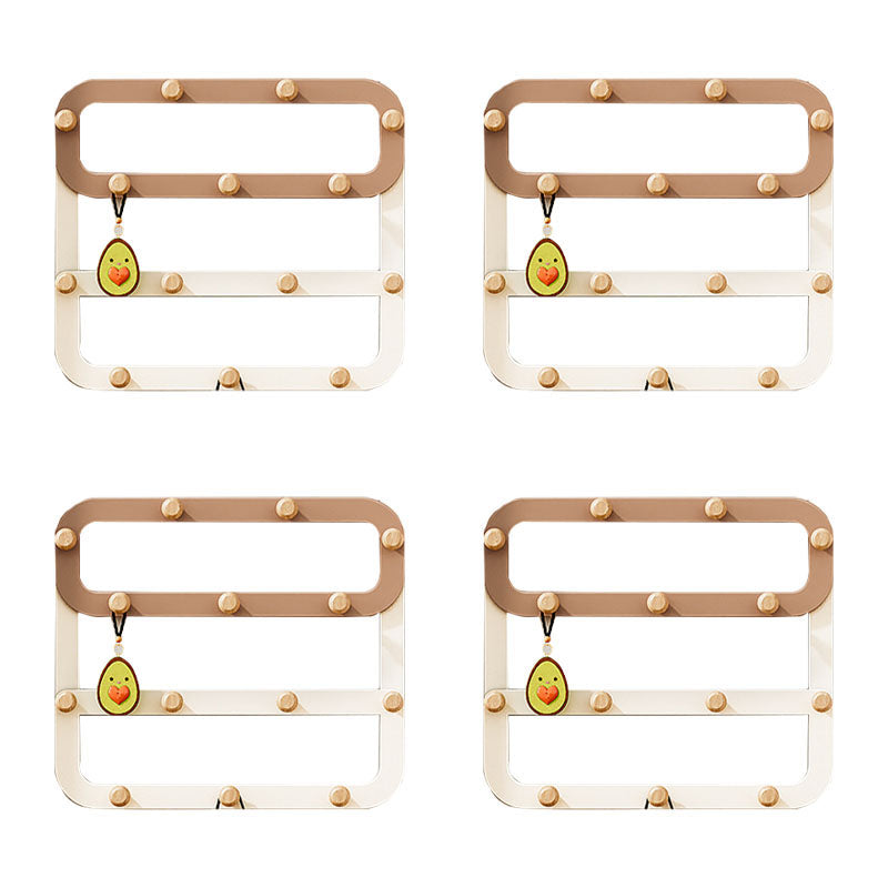 Metal Coat Hanger Contemporary Simple Home Wall Hanging Coat Rack Brown 4 Piece Set Clearhalo 'Entry & Mudroom Furniture' 'furn' 'furn_hall_tree_coat_racks' 'Furniture' 'Hall Trees & Coat Racks' 'hall_tree_coat_racks' 6860771