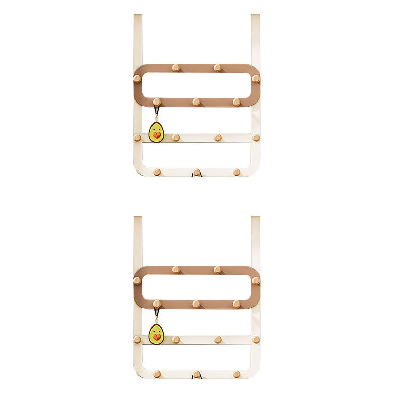 Metal Coat Hanger Contemporary Simple Home Wall Hanging Coat Rack White-Brown 2 Piece Set Clearhalo 'Entry & Mudroom Furniture' 'furn' 'furn_hall_tree_coat_racks' 'Furniture' 'Hall Trees & Coat Racks' 'hall_tree_coat_racks' 6860774