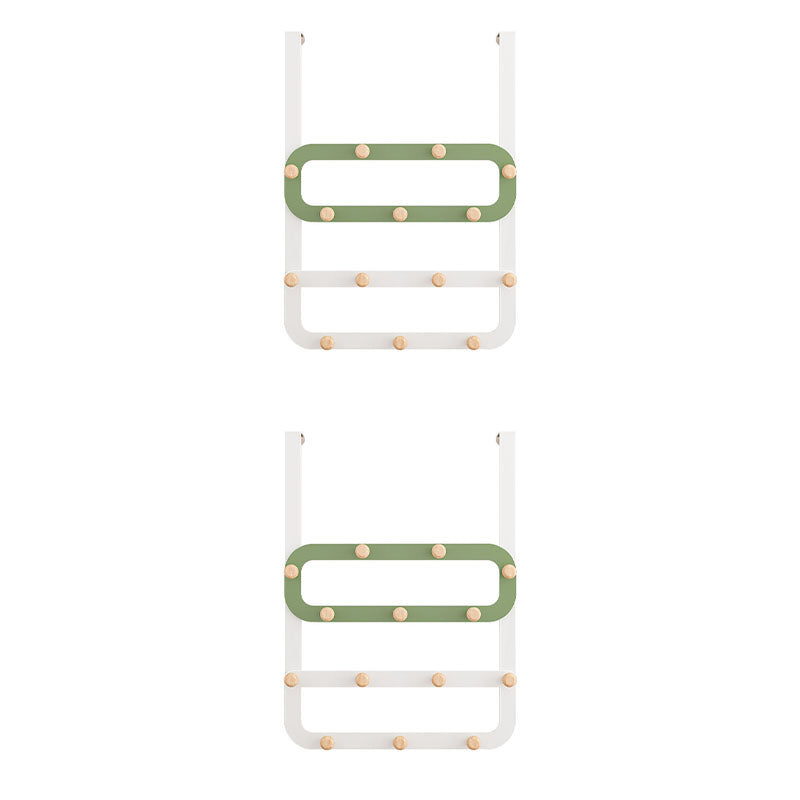 Metal Coat Hanger Contemporary Simple Home Wall Hanging Coat Rack White-Green 2 Piece Set Clearhalo 'Entry & Mudroom Furniture' 'furn' 'furn_hall_tree_coat_racks' 'Furniture' 'Hall Trees & Coat Racks' 'hall_tree_coat_racks' 6860776