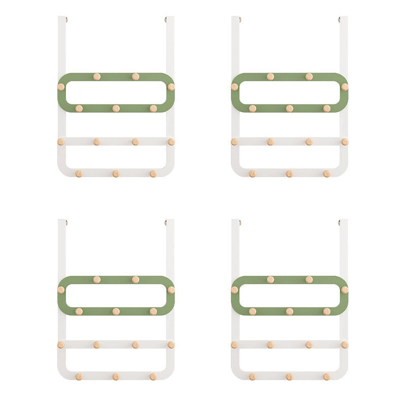 Metal Coat Hanger Contemporary Simple Home Wall Hanging Coat Rack White-Green 4 Piece Set Clearhalo 'Entry & Mudroom Furniture' 'furn' 'furn_hall_tree_coat_racks' 'Furniture' 'Hall Trees & Coat Racks' 'hall_tree_coat_racks' 6860777
