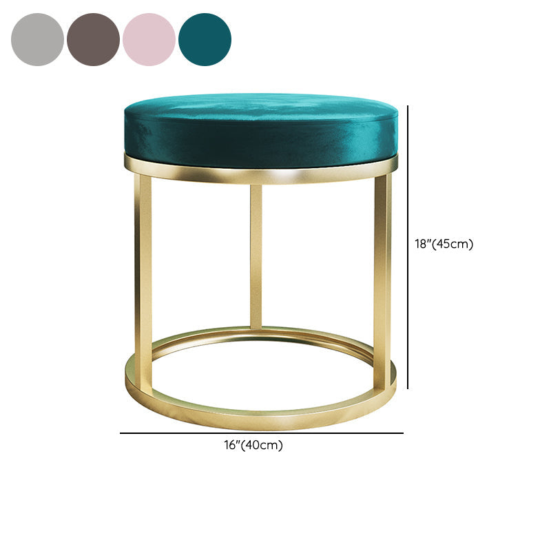 Solid Color Flannel Standard Stool Modern Simple Round Footstool Clearhalo 'furn' 'furn_ottomans_poufs' 'Furniture' 'Living Room Furniture' 'Ottomans & Poufs' 'ottomans_poufs' 6860809