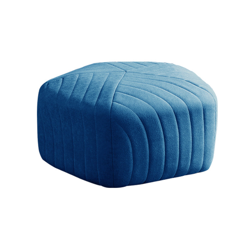 Solid Color Plush Foot Stool Modern Simple Pentagonal Upholstered Footstool Blue 1 Piece Clearhalo 'furn' 'furn_ottomans_poufs' 'Furniture' 'Living Room Furniture' 'Ottomans & Poufs' 'ottomans_poufs' 6860833