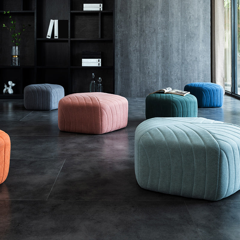 Solid Color Plush Foot Stool Modern Simple Pentagonal Upholstered Footstool Clearhalo 'furn' 'furn_ottomans_poufs' 'Furniture' 'Living Room Furniture' 'Ottomans & Poufs' 'ottomans_poufs' 6860835