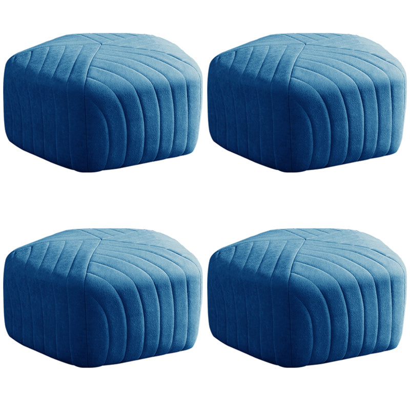 Solid Color Plush Foot Stool Modern Simple Pentagonal Upholstered Footstool Blue 4 Piece Set Clearhalo 'furn' 'furn_ottomans_poufs' 'Furniture' 'Living Room Furniture' 'Ottomans & Poufs' 'ottomans_poufs' 6860836