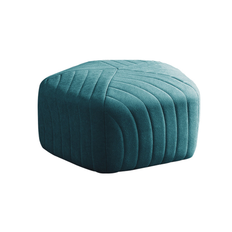 Solid Color Plush Foot Stool Modern Simple Pentagonal Upholstered Footstool Green 1 Piece Clearhalo 'furn' 'furn_ottomans_poufs' 'Furniture' 'Living Room Furniture' 'Ottomans & Poufs' 'ottomans_poufs' 6860838