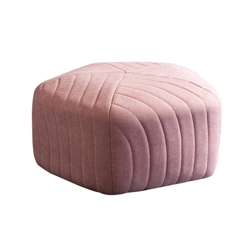 Solid Color Plush Foot Stool Modern Simple Pentagonal Upholstered Footstool Pink 1 Piece Clearhalo 'furn' 'furn_ottomans_poufs' 'Furniture' 'Living Room Furniture' 'Ottomans & Poufs' 'ottomans_poufs' 6860845