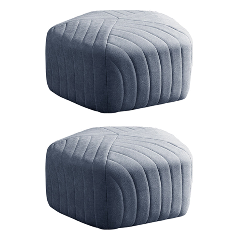Solid Color Plush Foot Stool Modern Simple Pentagonal Upholstered Footstool Grey 2 Piece Set Clearhalo 'furn' 'furn_ottomans_poufs' 'Furniture' 'Living Room Furniture' 'Ottomans & Poufs' 'ottomans_poufs' 6860852