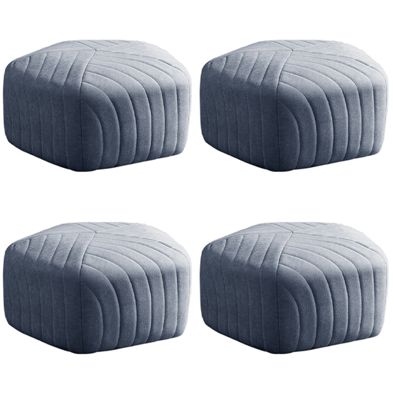 Solid Color Plush Foot Stool Modern Simple Pentagonal Upholstered Footstool Grey 4 Piece Set Clearhalo 'furn' 'furn_ottomans_poufs' 'Furniture' 'Living Room Furniture' 'Ottomans & Poufs' 'ottomans_poufs' 6860853