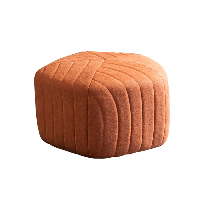 Solid Color Plush Foot Stool Modern Simple Pentagonal Upholstered Footstool Orange 1 Piece Clearhalo 'furn' 'furn_ottomans_poufs' 'Furniture' 'Living Room Furniture' 'Ottomans & Poufs' 'ottomans_poufs' 6860854