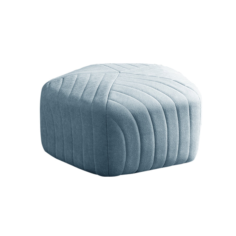 Solid Color Plush Foot Stool Modern Simple Pentagonal Upholstered Footstool Light Blue 1 Piece Clearhalo 'furn' 'furn_ottomans_poufs' 'Furniture' 'Living Room Furniture' 'Ottomans & Poufs' 'ottomans_poufs' 6860857
