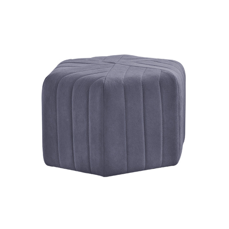 Solid Color Plush Footstool Modern Simple Hexagon Padded Foot Stool Grey 1 Piece Clearhalo 'furn' 'furn_ottomans_poufs' 'Furniture' 'Living Room Furniture' 'Ottomans & Poufs' 'ottomans_poufs' 6860867