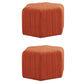 Solid Color Plush Footstool Modern Simple Hexagon Padded Foot Stool Orange 2 Piece Set Clearhalo 'furn' 'furn_ottomans_poufs' 'Furniture' 'Living Room Furniture' 'Ottomans & Poufs' 'ottomans_poufs' 6860874