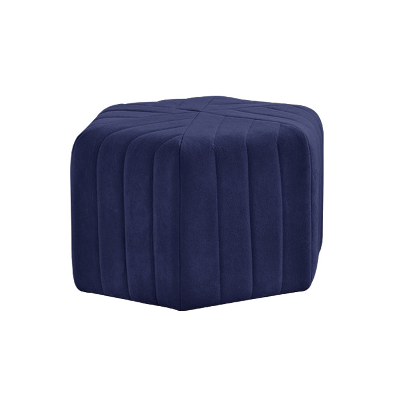Solid Color Plush Footstool Modern Simple Hexagon Padded Foot Stool Blue 1 Piece Clearhalo 'furn' 'furn_ottomans_poufs' 'Furniture' 'Living Room Furniture' 'Ottomans & Poufs' 'ottomans_poufs' 6860879