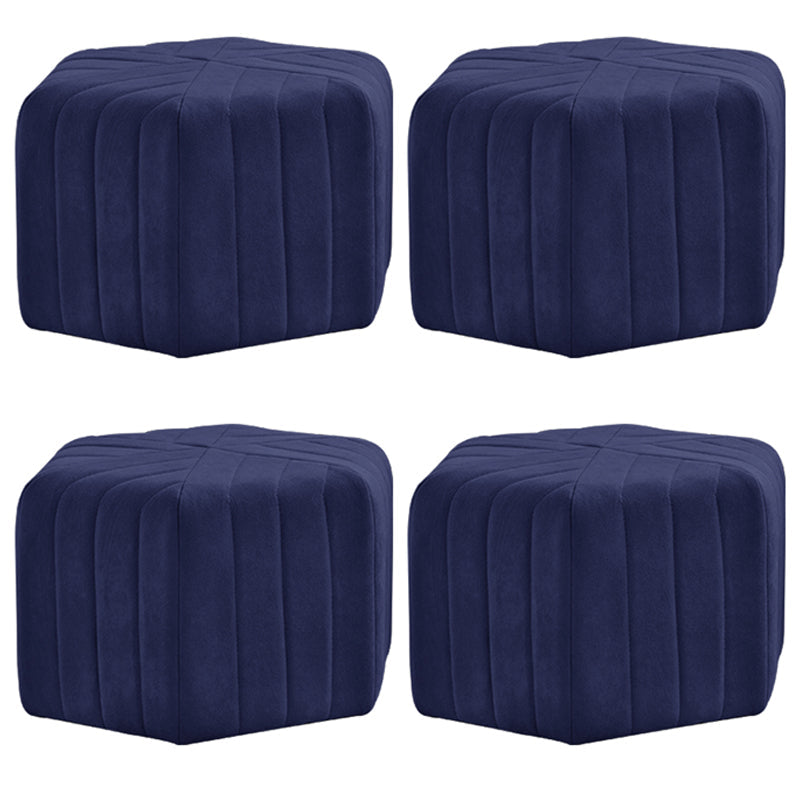 Solid Color Plush Footstool Modern Simple Hexagon Padded Foot Stool Blue 4 Piece Set Clearhalo 'furn' 'furn_ottomans_poufs' 'Furniture' 'Living Room Furniture' 'Ottomans & Poufs' 'ottomans_poufs' 6860881