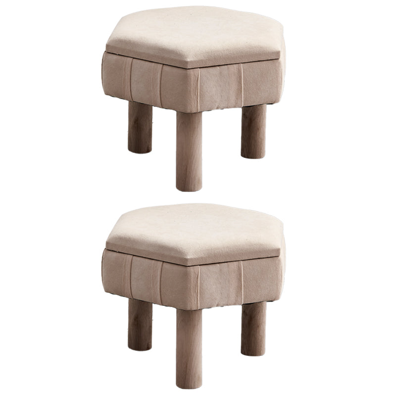 Solid Color Fabric Standard Stool Modern Simple Unique Shape Upholstered Footstool