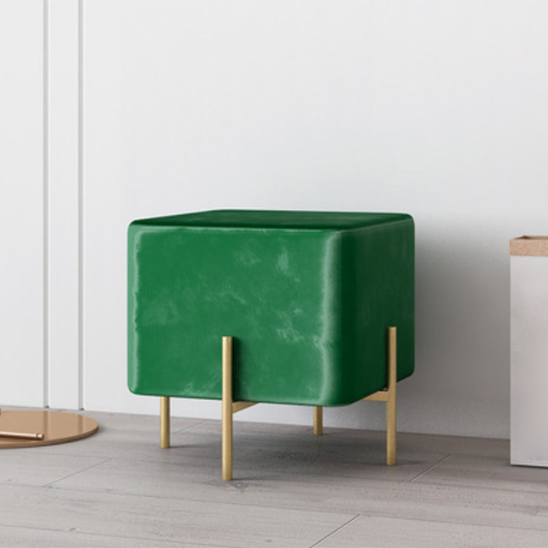 Solid Color Fabric Standard Stool Modern Simple Square Upholstered Footstool Velvet Green 1 Piece Clearhalo 'furn' 'furn_ottomans_poufs' 'Furniture' 'Living Room Furniture' 'Ottomans & Poufs' 'ottomans_poufs' 6860922