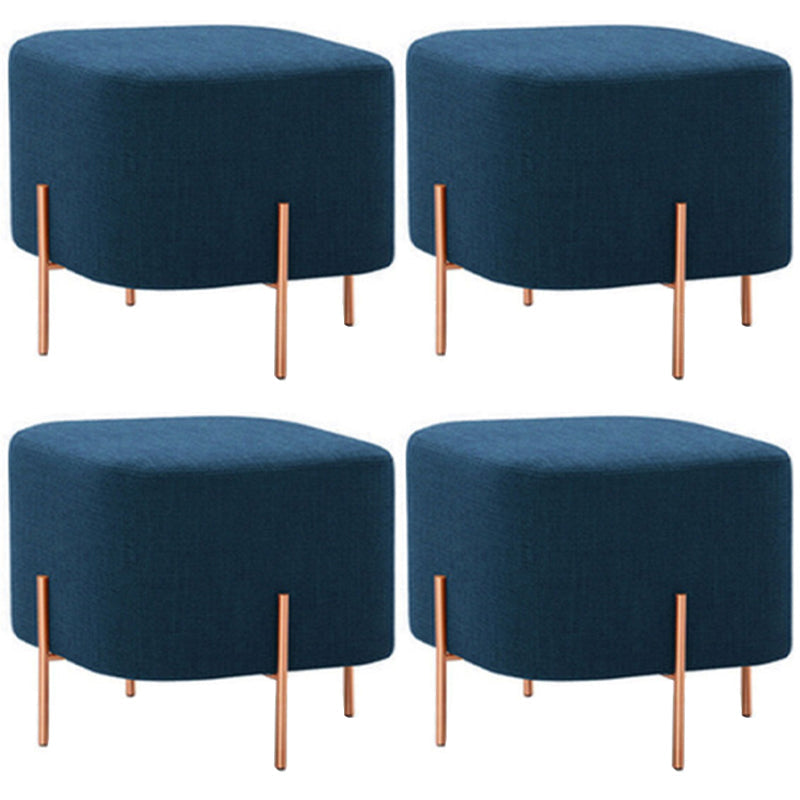 Solid Color Fabric Standard Stool Modern Simple Square Upholstered Footstool Cotton Blue 4 Piece Set Clearhalo 'furn' 'furn_ottomans_poufs' 'Furniture' 'Living Room Furniture' 'Ottomans & Poufs' 'ottomans_poufs' 6860927