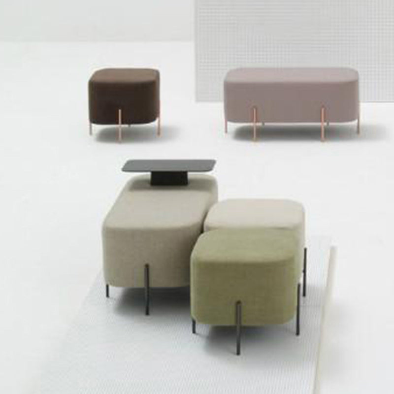 Solid Color Fabric Standard Stool Modern Simple Square Upholstered Footstool Clearhalo 'furn' 'furn_ottomans_poufs' 'Furniture' 'Living Room Furniture' 'Ottomans & Poufs' 'ottomans_poufs' 6860934