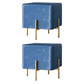 Solid Color Fabric Standard Stool Modern Simple Square Upholstered Footstool Velvet Blue 2 Piece Set Clearhalo 'furn' 'furn_ottomans_poufs' 'Furniture' 'Living Room Furniture' 'Ottomans & Poufs' 'ottomans_poufs' 6860940