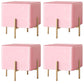 Solid Color Fabric Standard Stool Modern Simple Square Upholstered Footstool Velvet Pink 4 Piece Set Clearhalo 'furn' 'furn_ottomans_poufs' 'Furniture' 'Living Room Furniture' 'Ottomans & Poufs' 'ottomans_poufs' 6860944