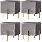 Solid Color Fabric Standard Stool Modern Simple Square Upholstered Footstool Velvet Gray 4 Piece Set Clearhalo 'furn' 'furn_ottomans_poufs' 'Furniture' 'Living Room Furniture' 'Ottomans & Poufs' 'ottomans_poufs' 6860947